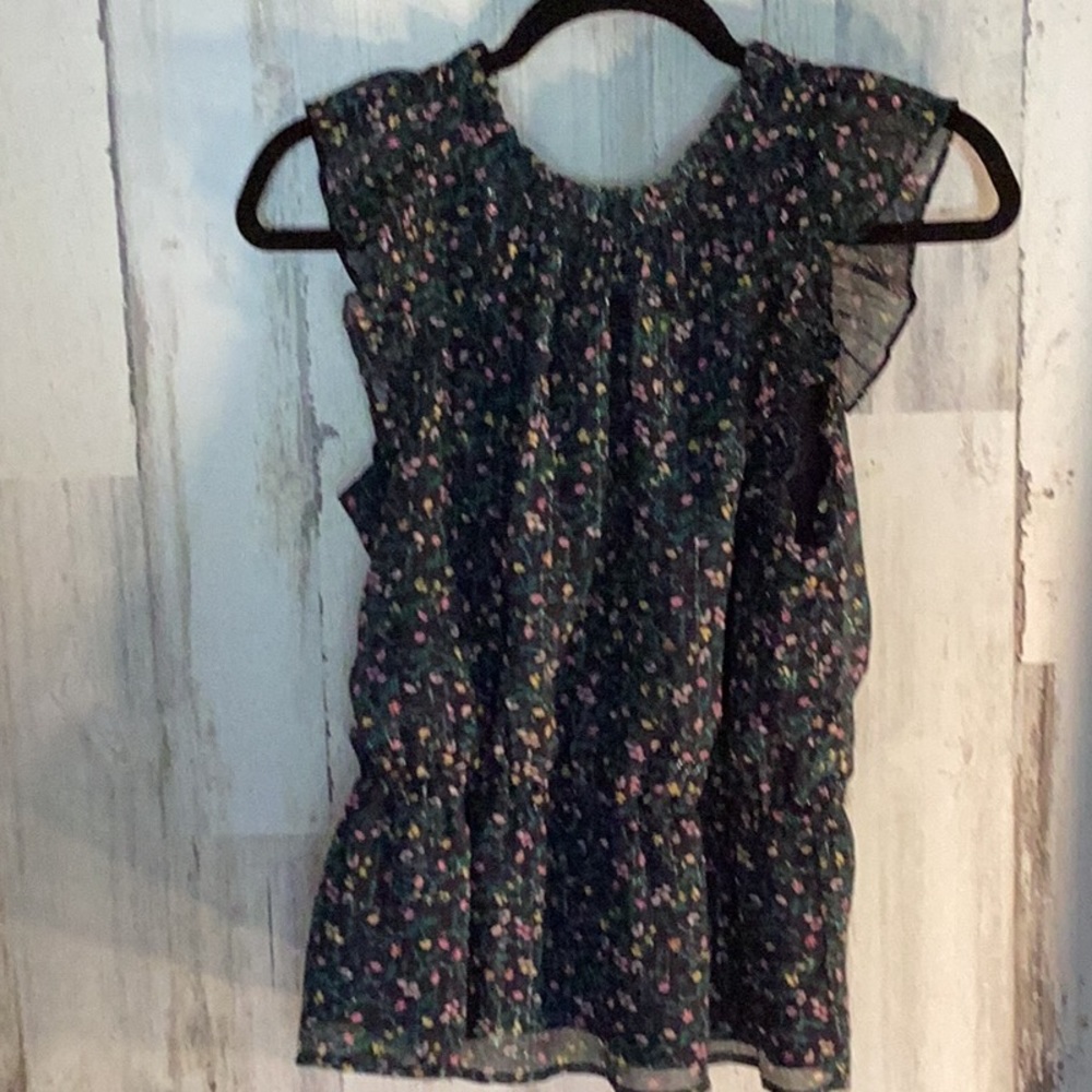Banana Republic Floral Blouse Ruffle Sleeve Layered Women’s S